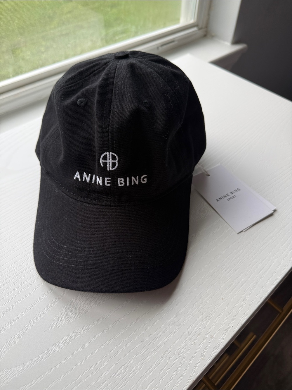 🔥 Anine Bing Sport Jeremy Baseball Cap in Black with White Logo - Picture 4 of 8